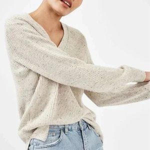 Topshop Fisherman Ribbed Knit V-Neck Sweater